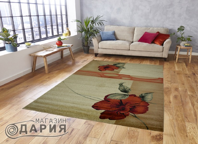 Тъкан персийски килим Blue stones 1791_BEIGE